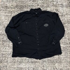Harley-Davidson Black Casual Button-Down Shirt